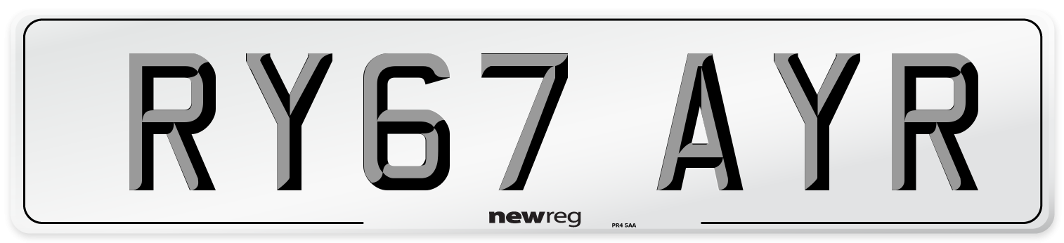 RY67 AYR Number Plate from New Reg